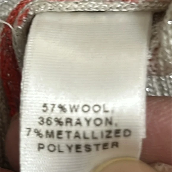 ST JOHN pink and silver rose print  button down cardigan wool lurex Women’s XL - Picture 12 of 14